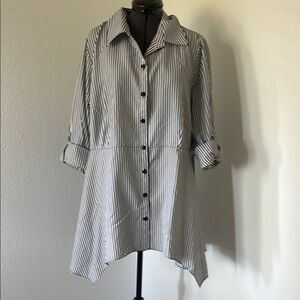 Striped Button-Up Tunic